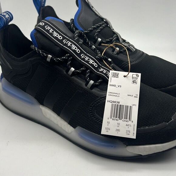 ADIDAS NMD_R1 V3 Sneaker Shoes HQ9838 NMD Black Royal Blue Men 10.5 New in Box‎ - Picture 1 of 9